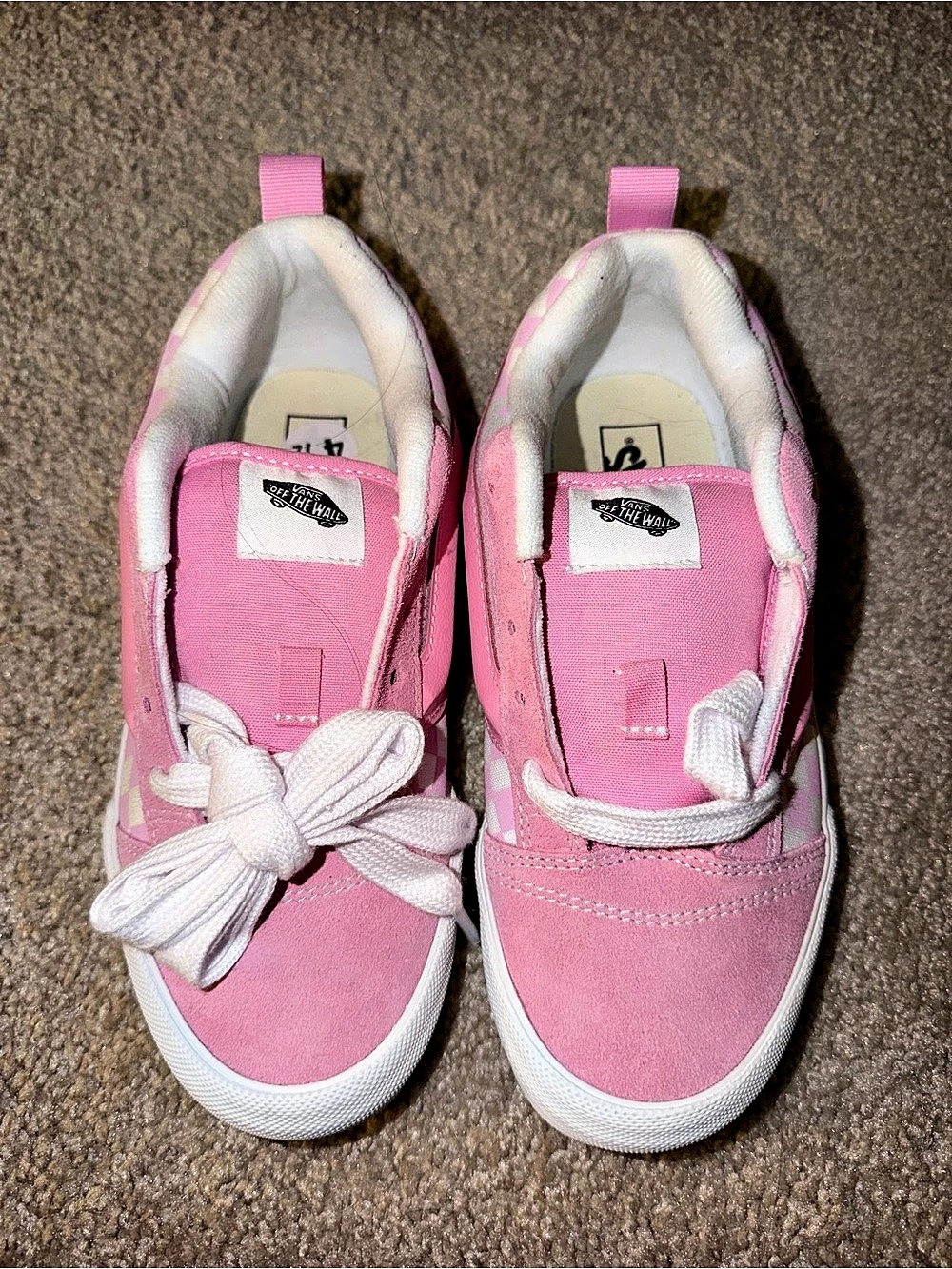 Vans Old Skool Checkerboard Girls US 4.5 Pink & White Sneakers